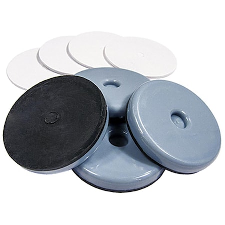 Richelieu 1.87 in. TruGuard Round Sliders with Adhesive, Gray Blue , 4PK 235694